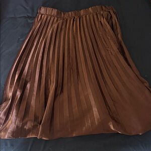 Elegant Brown Pleated Skirt